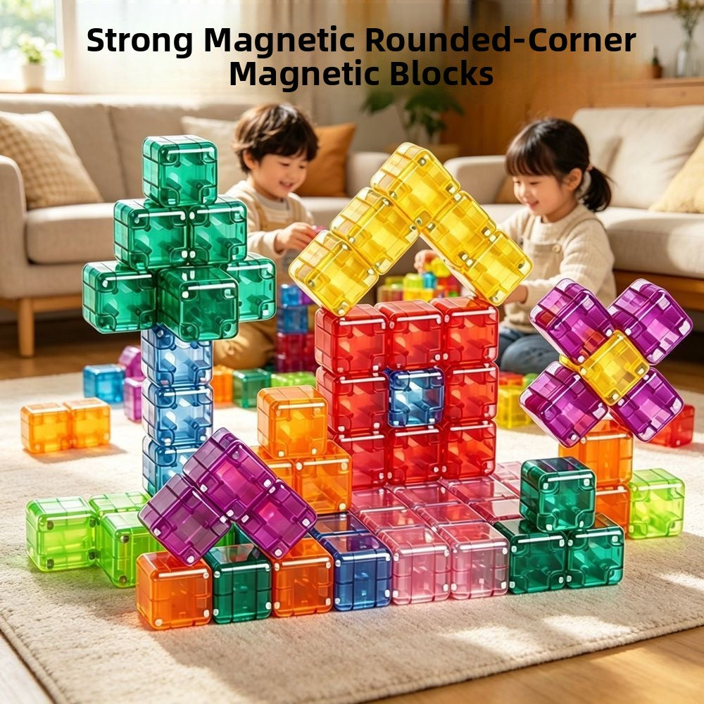 Rounded Corner Magnetic Geometric Building Blocks