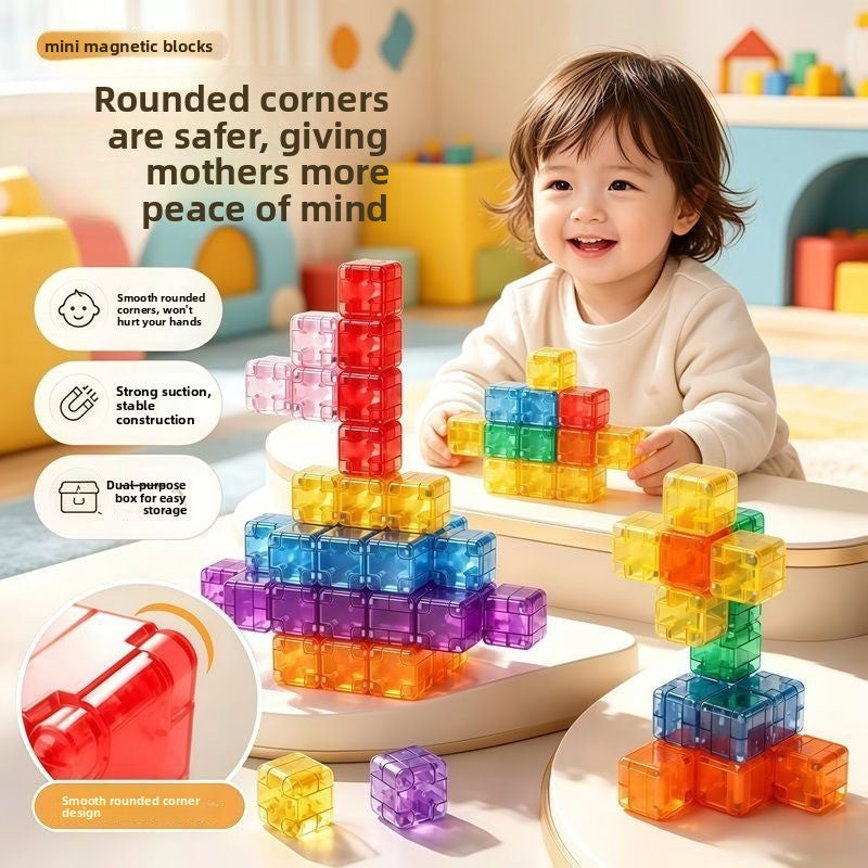 Rounded Corner Magnetic Geometric Building Blocks